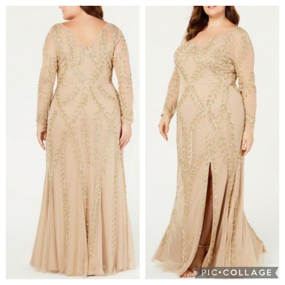 Adrianna Papell Long champagne/gold gown - Picture 11 of 11